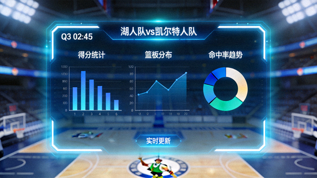 体育数据分析屏幕上显示比赛统计图表的画面